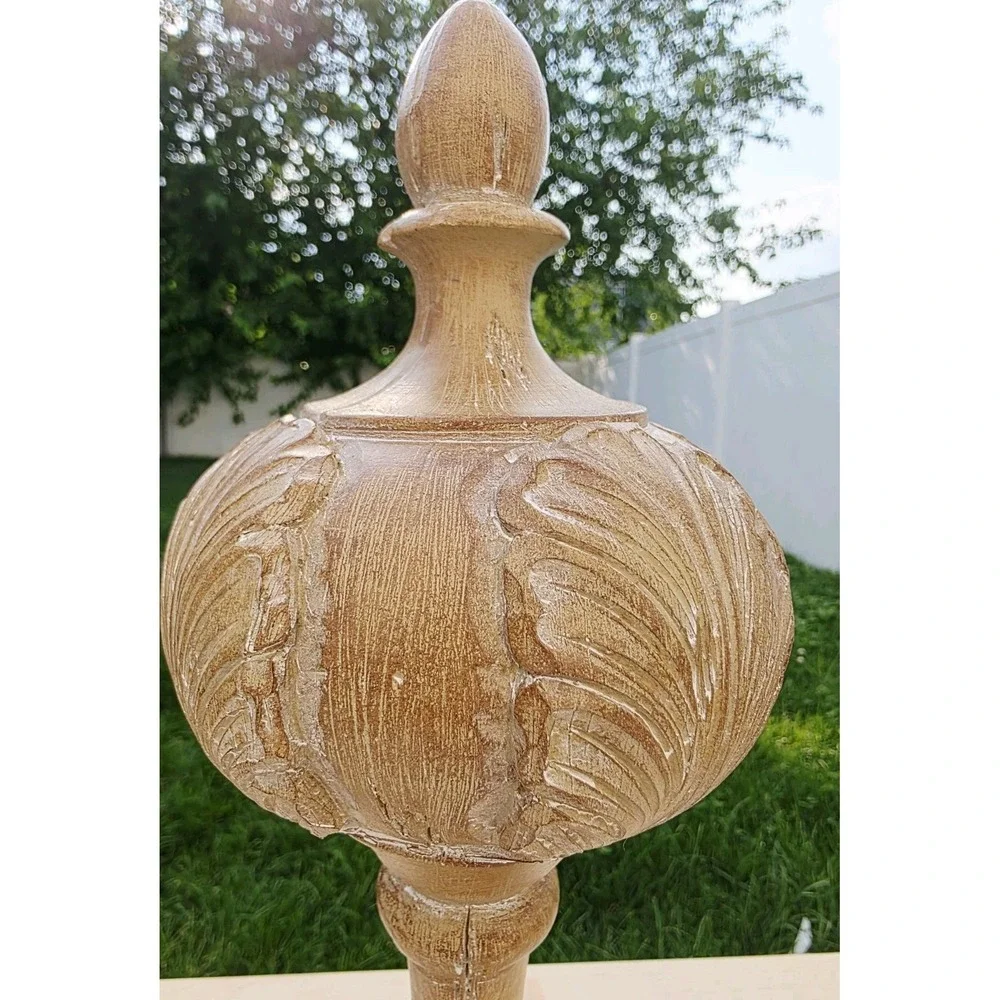 Wooden Finial Decorative Accent Distressed Table Accent Home Decor 14